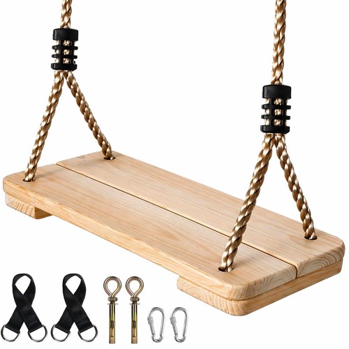 Wood tree swing seat - wood, wooden