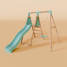 Single Wooden Swing Set With