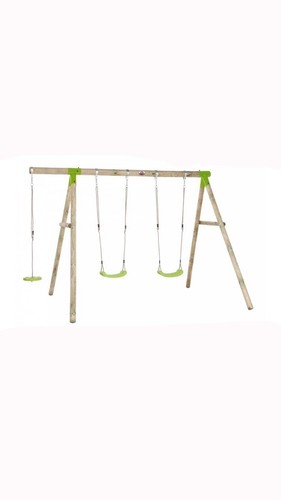 Double wooden swing set with - swing,