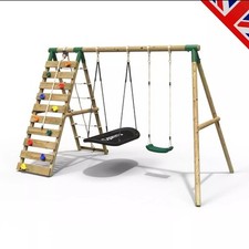 Rebo Wooden Swing Set with Up