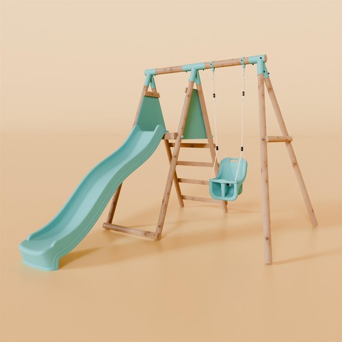 Single wooden baby - swing, set