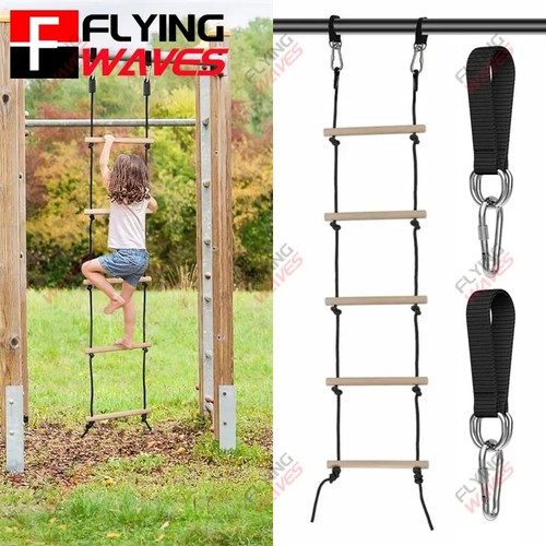 Children climbing rope ladder - climbing,