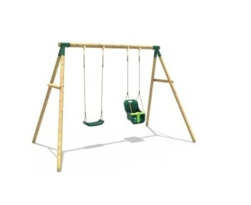 Wooden garden swing set with - garden,