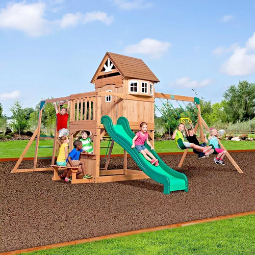 Wooden swing set outdoor - set,