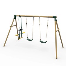 Garden Wooden Triple Swing Set