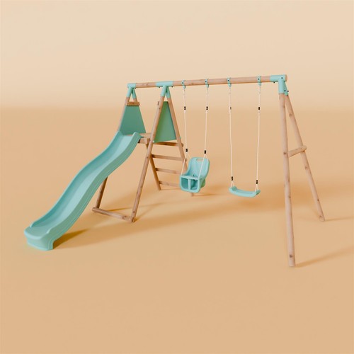 Double wooden swing - swing, with