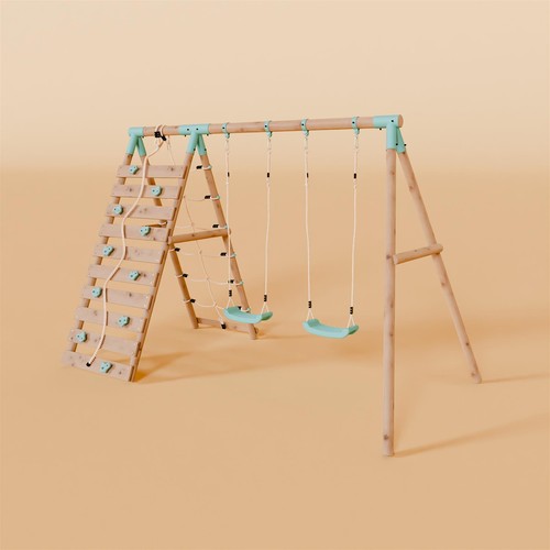 Double wooden swing - double,